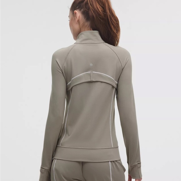 NWOT Lululemon Athletica Define Track Jacket Luon - Warm Ash Grey/White - Size 8 - Picture 2 of 11